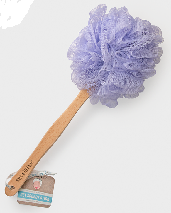 Mesh Loofah with Bamboo Stick